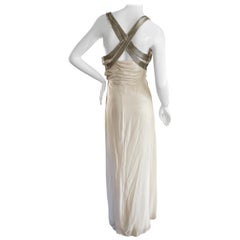 Emanuel Ungaro by Peter Dundas Vintage Goddess Dress with Silver Beading