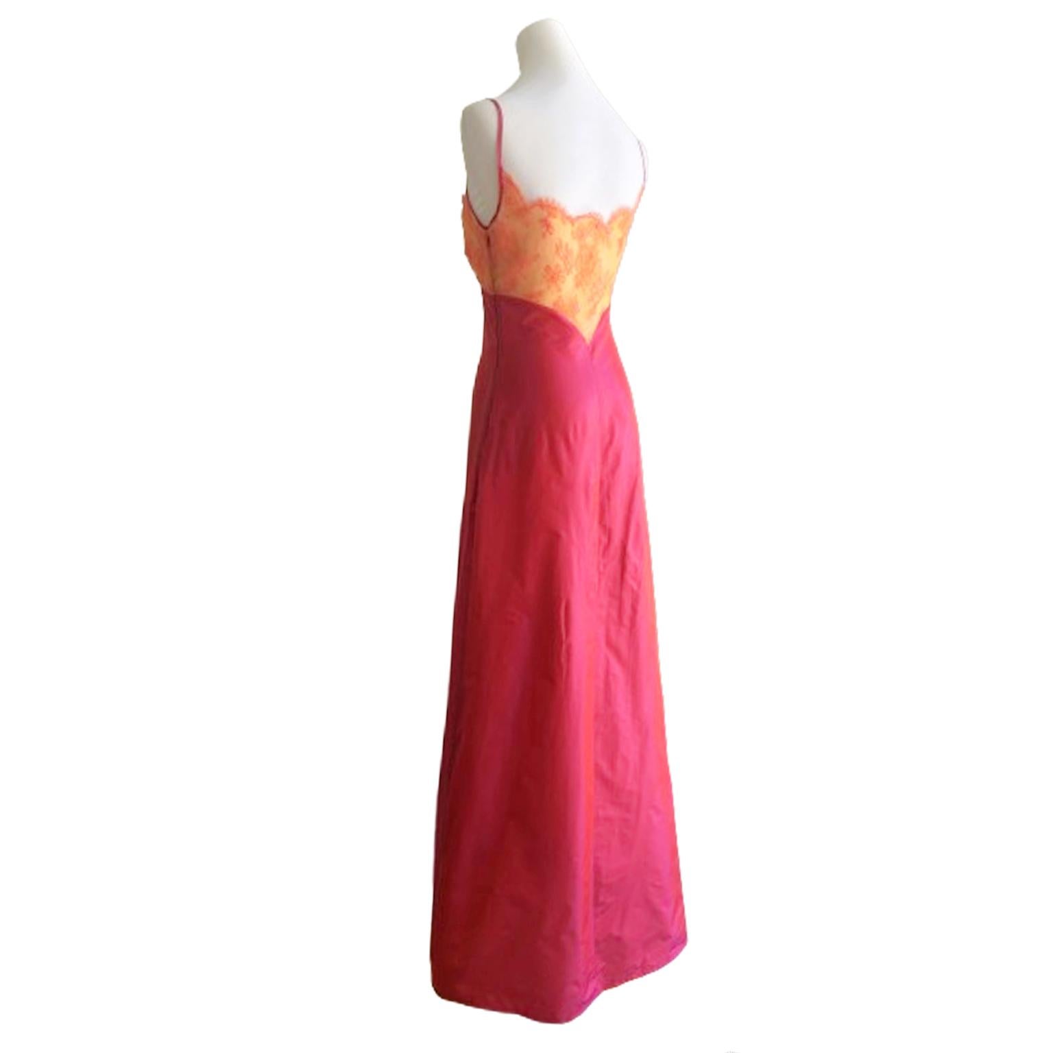 Emanuel Ungaro Collection Bicolour Strap Spaghetti Gown Dress NWOT In Excellent Condition For Sale In Berlin, DE
