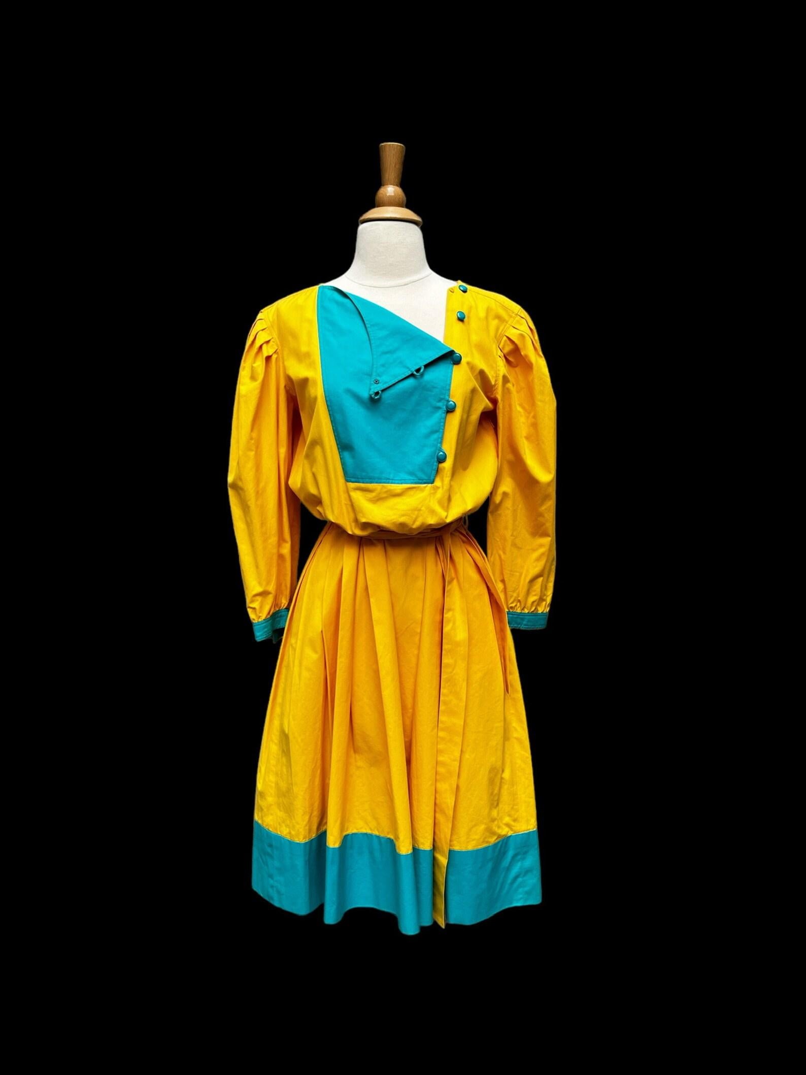 Jaune Emanuel Ungaro - Robe à empiècements de couleur en vente