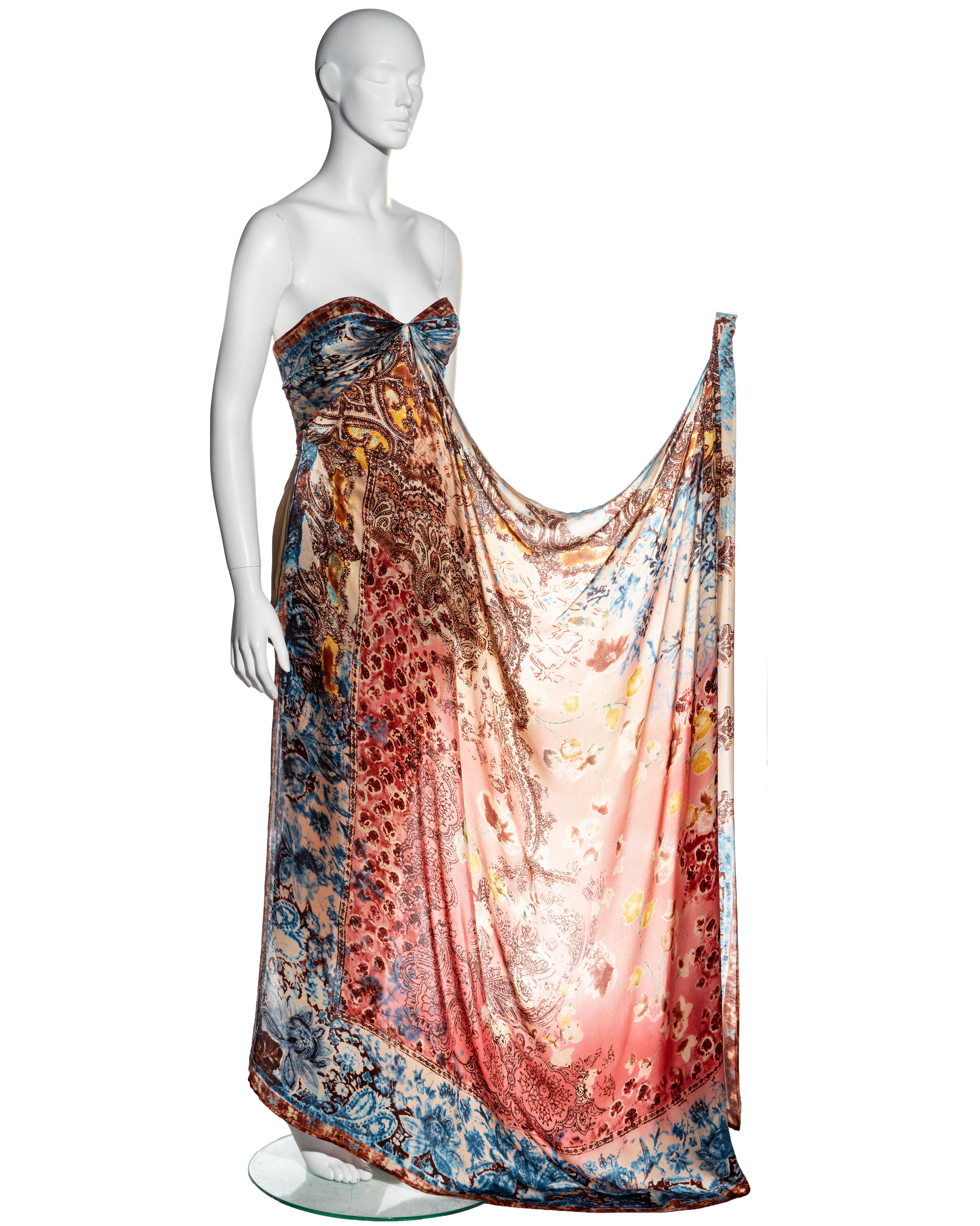 Emanuel Ungaro Couture silk strapless sarong style evening wrap dress, ss 2002 In Excellent Condition In London, GB