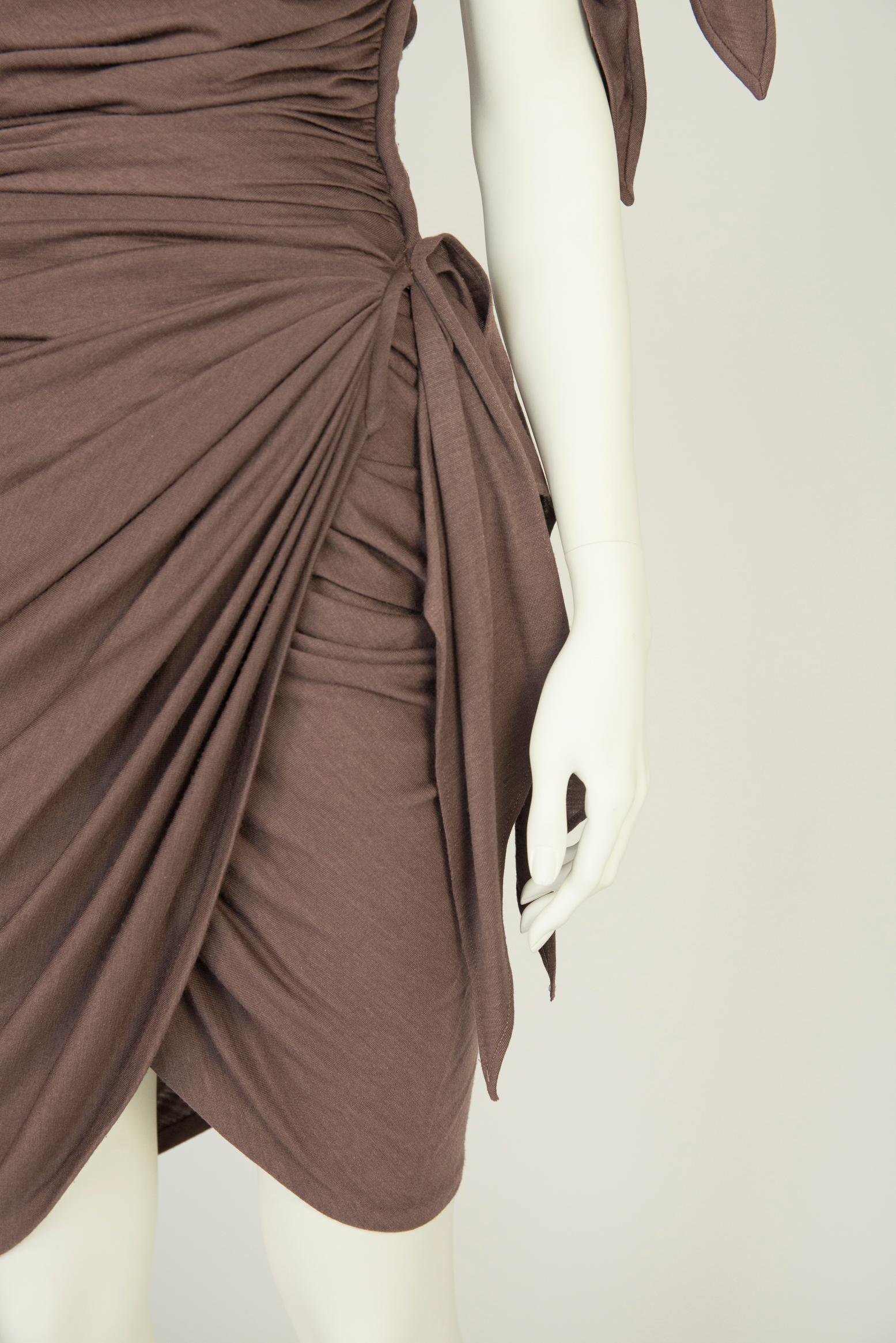 Abito da cocktail drappeggiato e annodato di Emanuel Ungaro, circa 1985 in vendita 9
