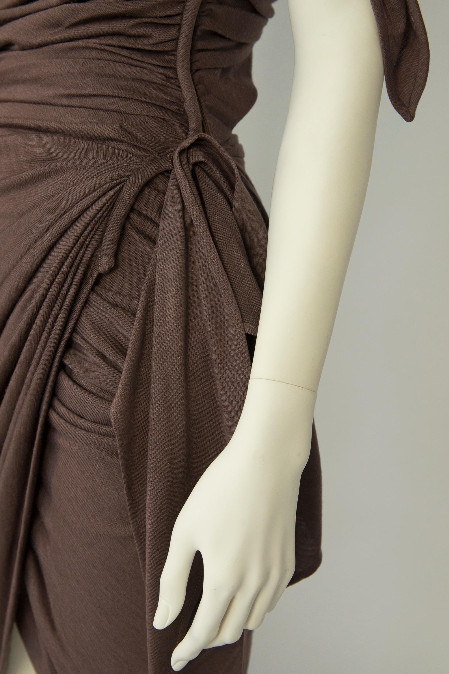 Emanuel Ungaro Draped Knotted Cut-Out Cocktail Dress, Circa 1985 For Sale 10