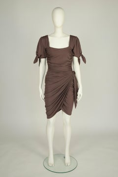 Emanuel Ungaro Draped Knotted Cut-Out Cocktail Dress, Circa 1985