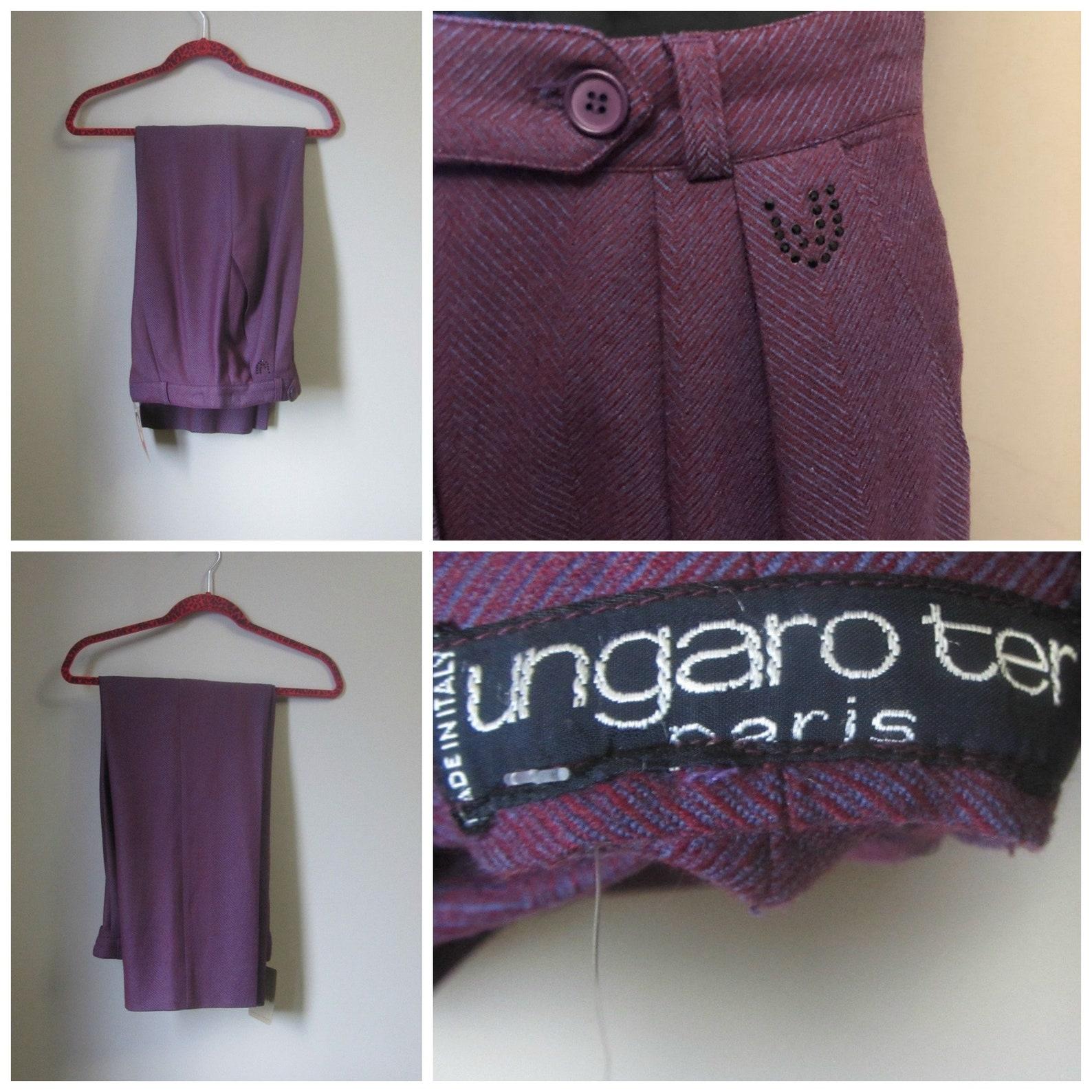 Pantalon en aubergine Emanuel Ungaro, Circa 1990 en vente 1