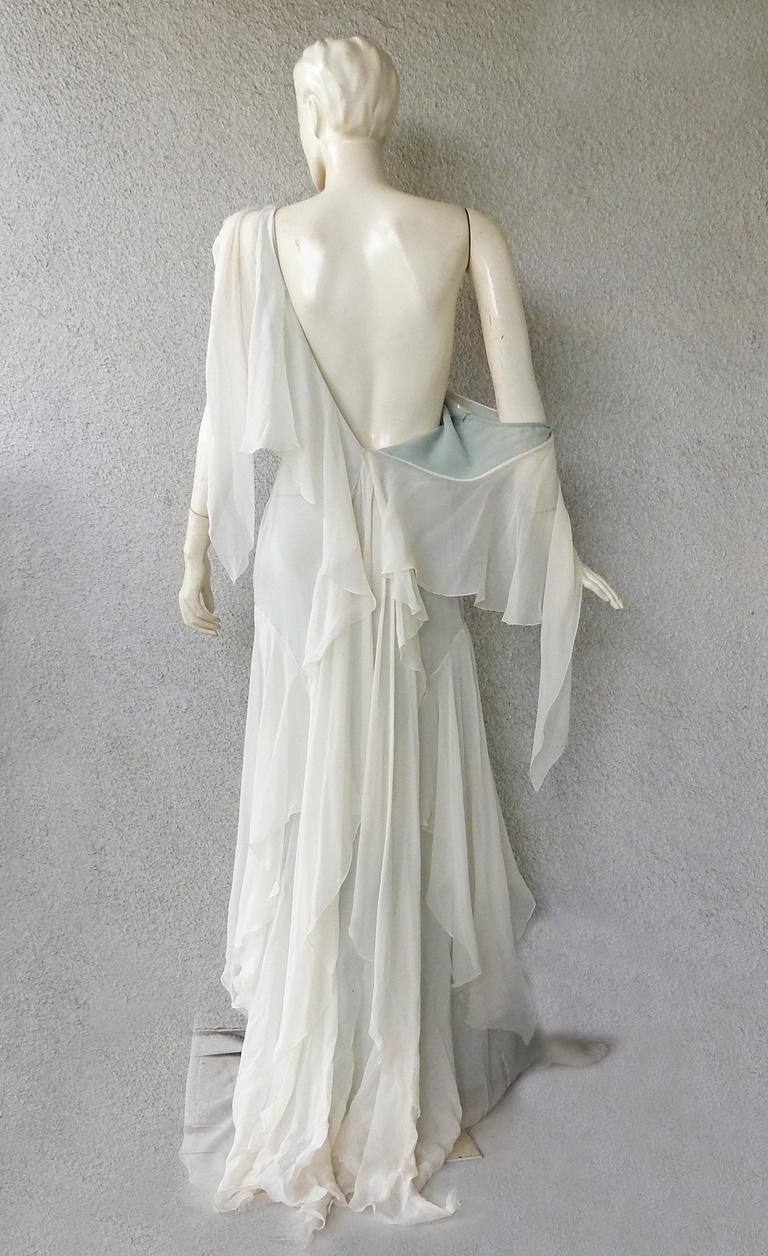 Emanuel Ungaro Ethereal Silk Chiffon Bias Cut Dress Gown For Sale 6