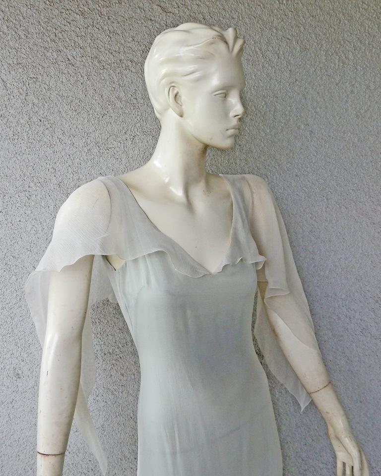 Emanuel Ungaro Ethereal Silk Chiffon Bias Cut Dress Gown For Sale 1