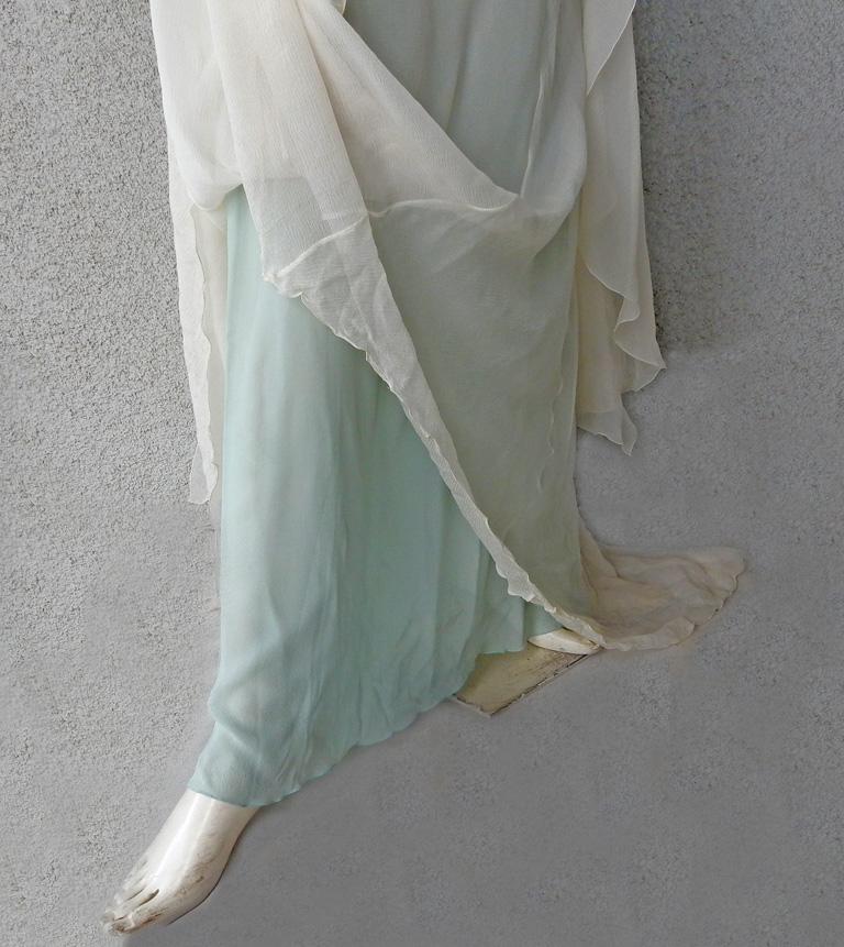 Emanuel Ungaro Ethereal Silk Chiffon Bias Cut Dress Gown For Sale 3