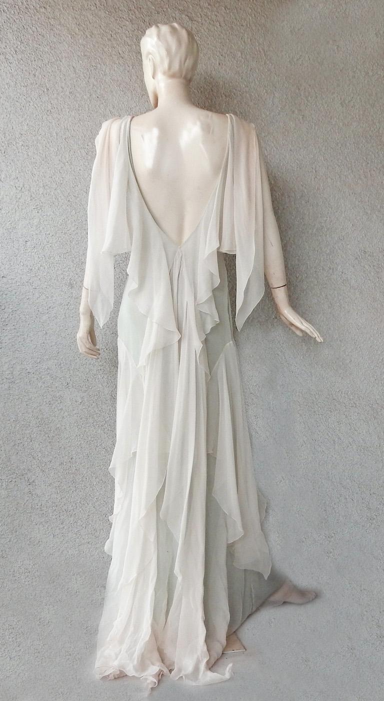 Emanuel Ungaro Ethereal Silk Chiffon Bias Cut Dress Gown For Sale 5