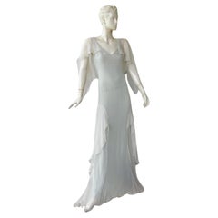 Emanuel Ungaro Ethereal Silk Chiffon Bias Cut Dress Gown