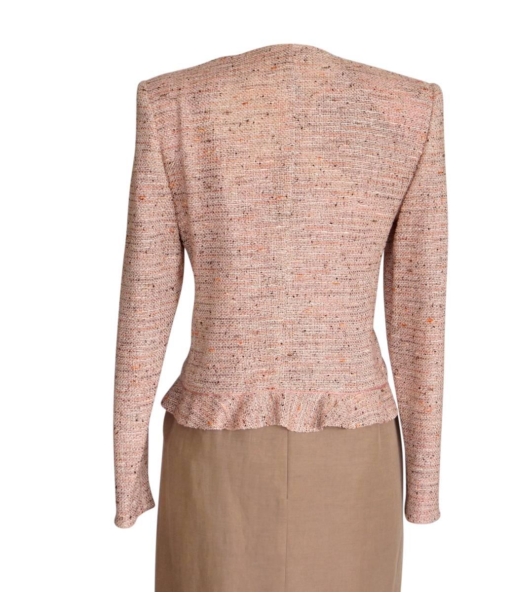 Emanuel Ungaro Fantasy Tweed Jacket Solid Skirt Suit  12 fits 10 New 3
