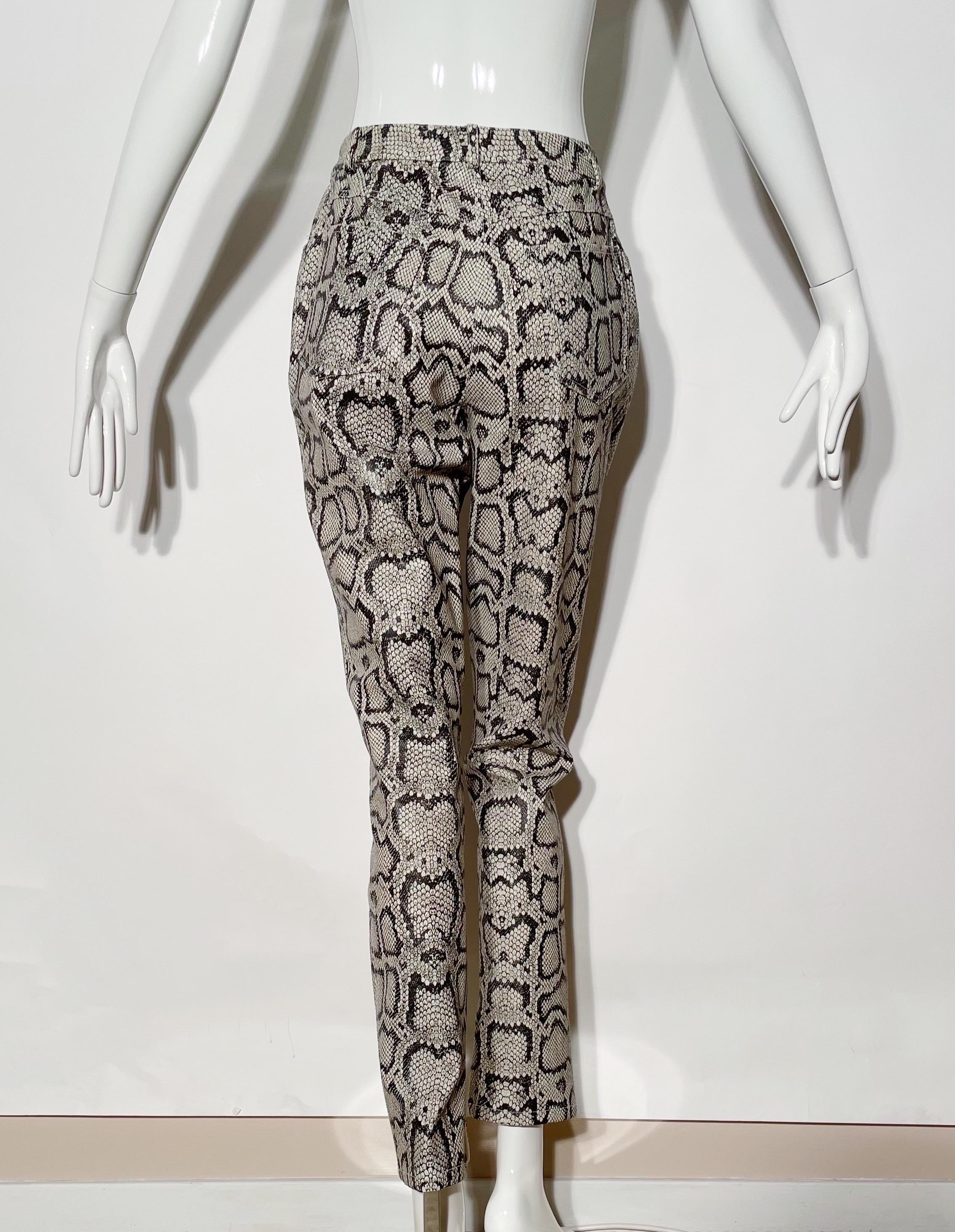 Emanuel Ungaro Faux Snakeskin Pants In Excellent Condition For Sale In Waterford, MI