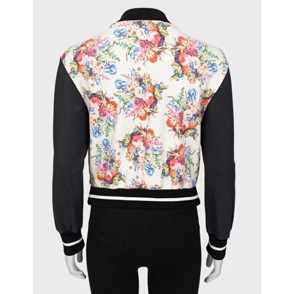 Nero Bomber in cotone floreale di Emanuel Ungaro - Taglia XS in vendita