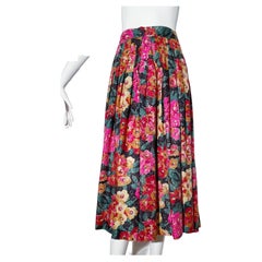 Emanuel Ungaro Floral Pleated Skirt 