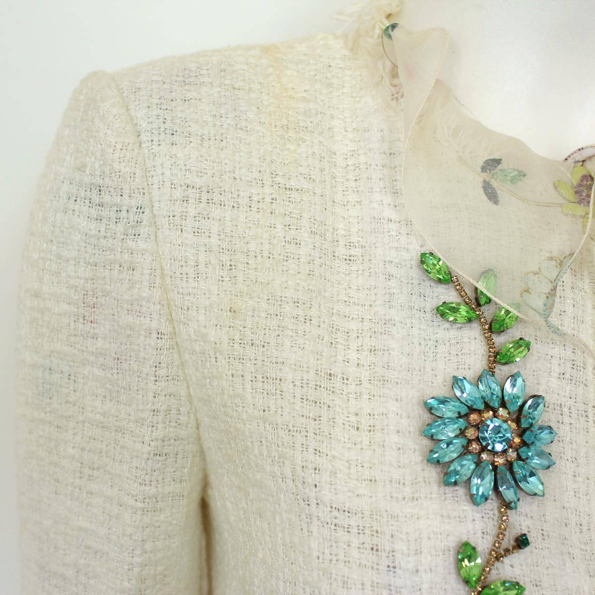 Gray Emanuel Ungaro Floral print Jewel Jacket   For Sale