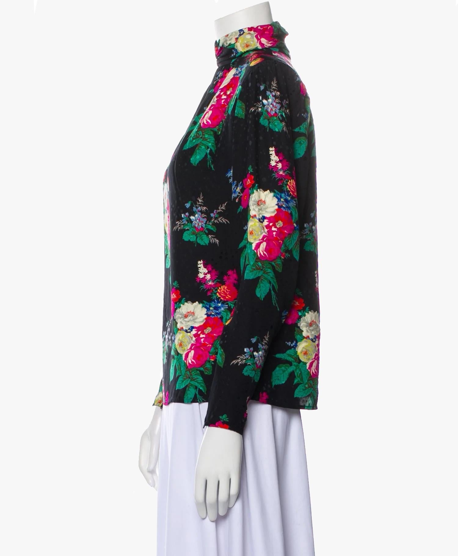 Chemisier en soie à imprimé floral Emanuel Ungaro Pour femmes en vente