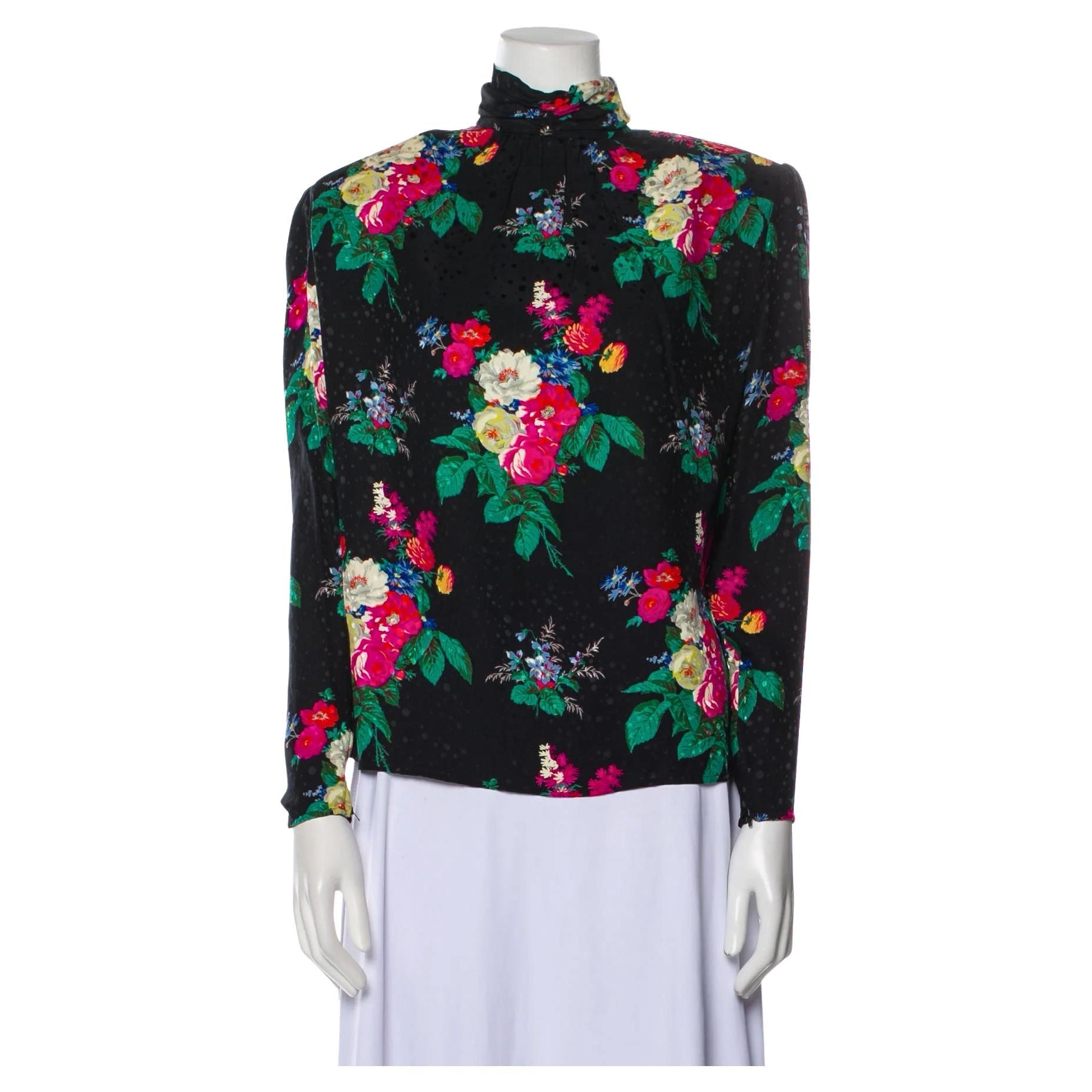 Emanuel Ungaro floral print silk blouse