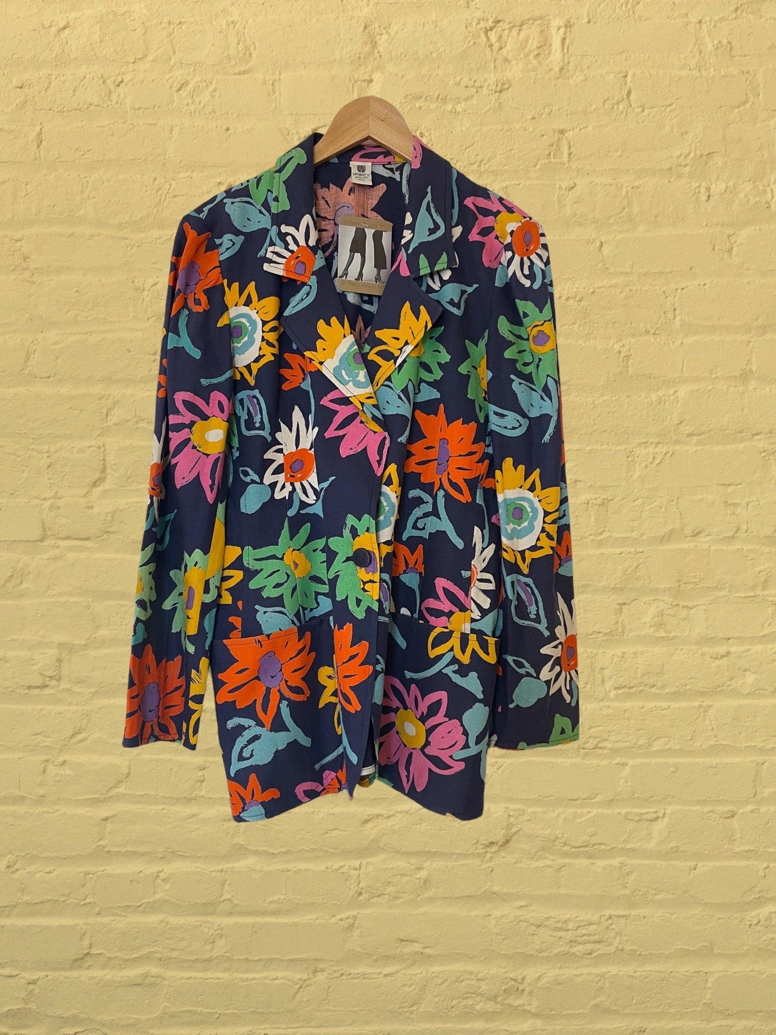 Blazer à imprimé fleuri Emanuel Ungaro, Circa 1990 en vente 5
