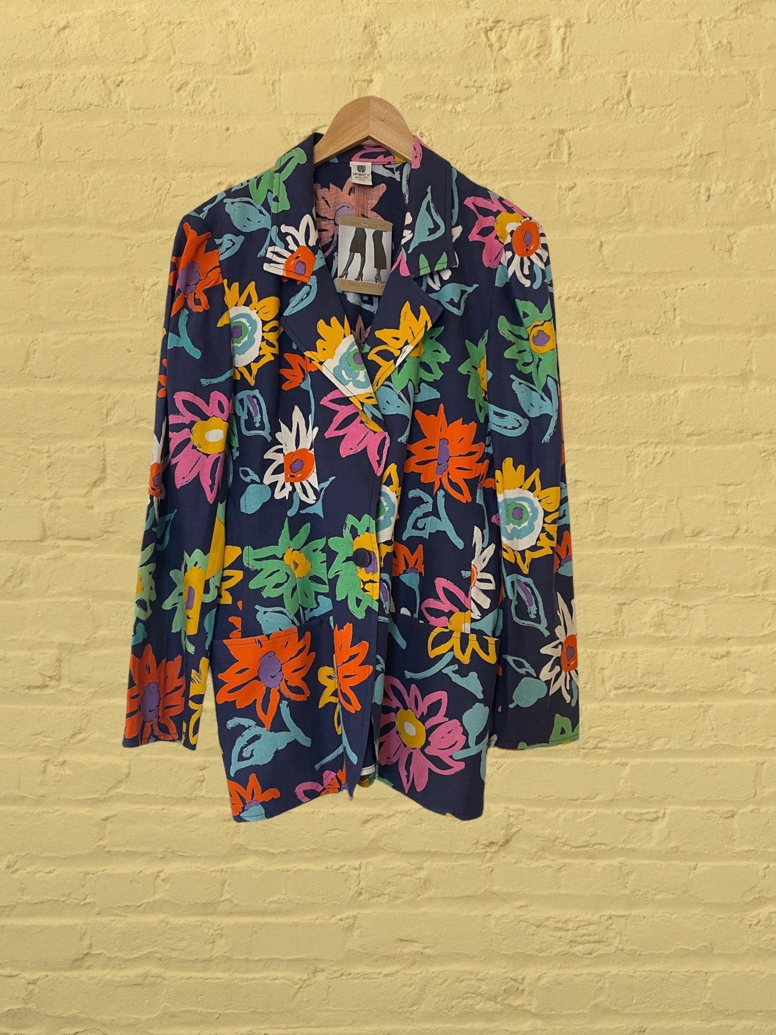 Emanuel Ungaro Flower Print Blazer, Circa 1980s For Sale 6