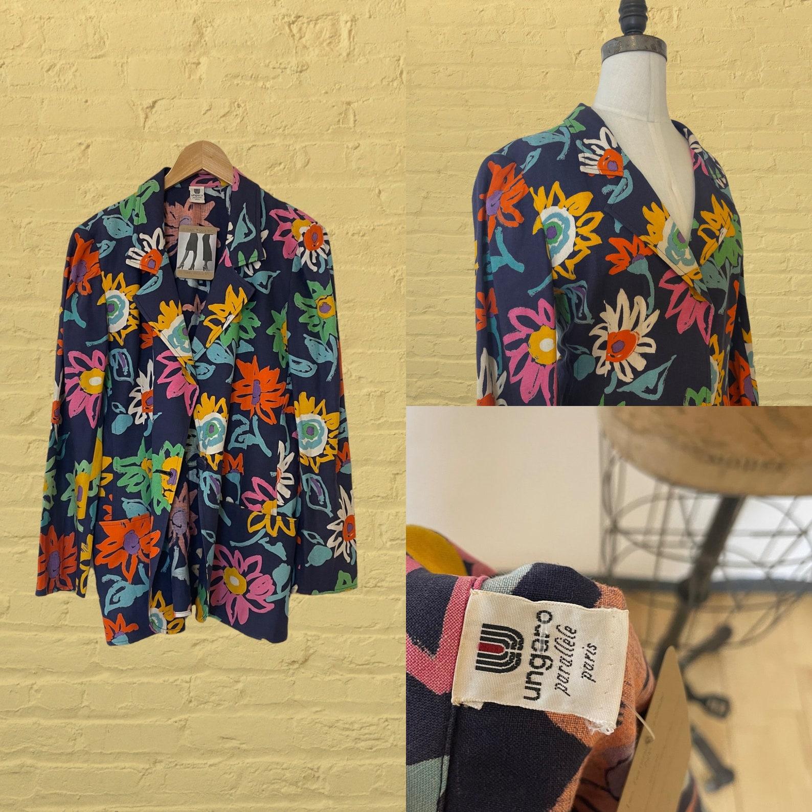 Emanuel Ungaro Flower Print Blazer, Circa 1980s For Sale 7