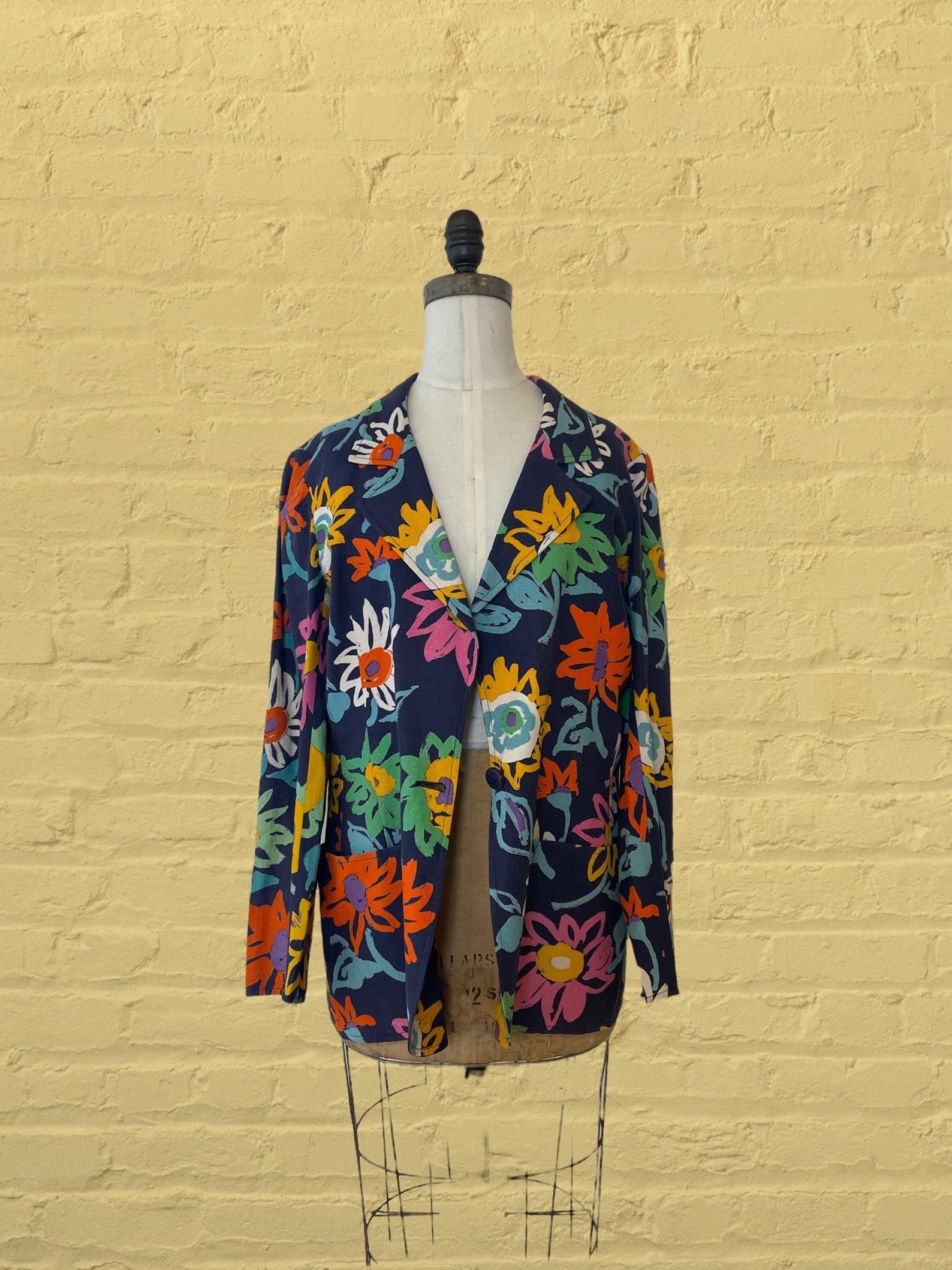 Blazer à imprimé fleuri Emanuel Ungaro, Circa 1990 en vente 4