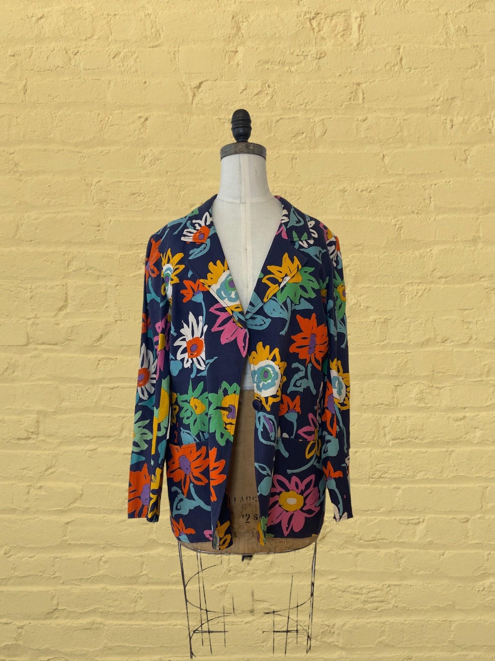 Emanuel Ungaro Flower Print Blazer, Circa 1980s For Sale 5