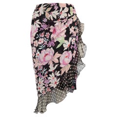 Emanuel Ungaro, jupe en soie à motifs foraux, taille S Emanuel Ungaro, jupe en soie à motifs foraux, taille S