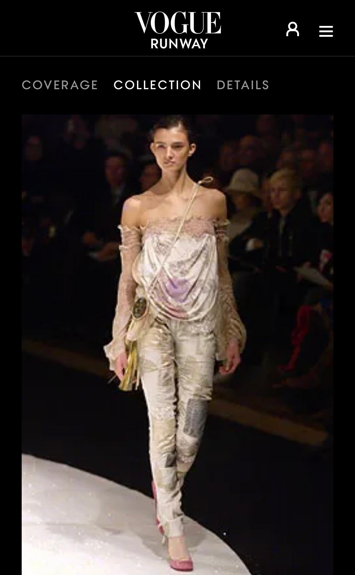 Rare Emanuel Ungaro FW 2003 runway top with iridescent sleeves 

Absolutely stunning one of a kind piece. Collector’s item 

Size 38, however the top part has a wide elastic and is pretty generous in terms of stretch. I would say the top would fit
