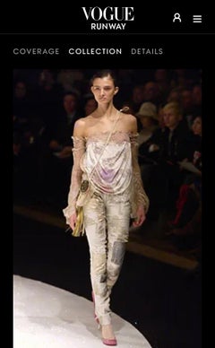 Emanuel Ungaro FW 2003 runway lilac and cream iridescent blouse top