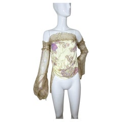 Emanuel Ungaro FW 2003 runway lilac and cream iridescent blouse top