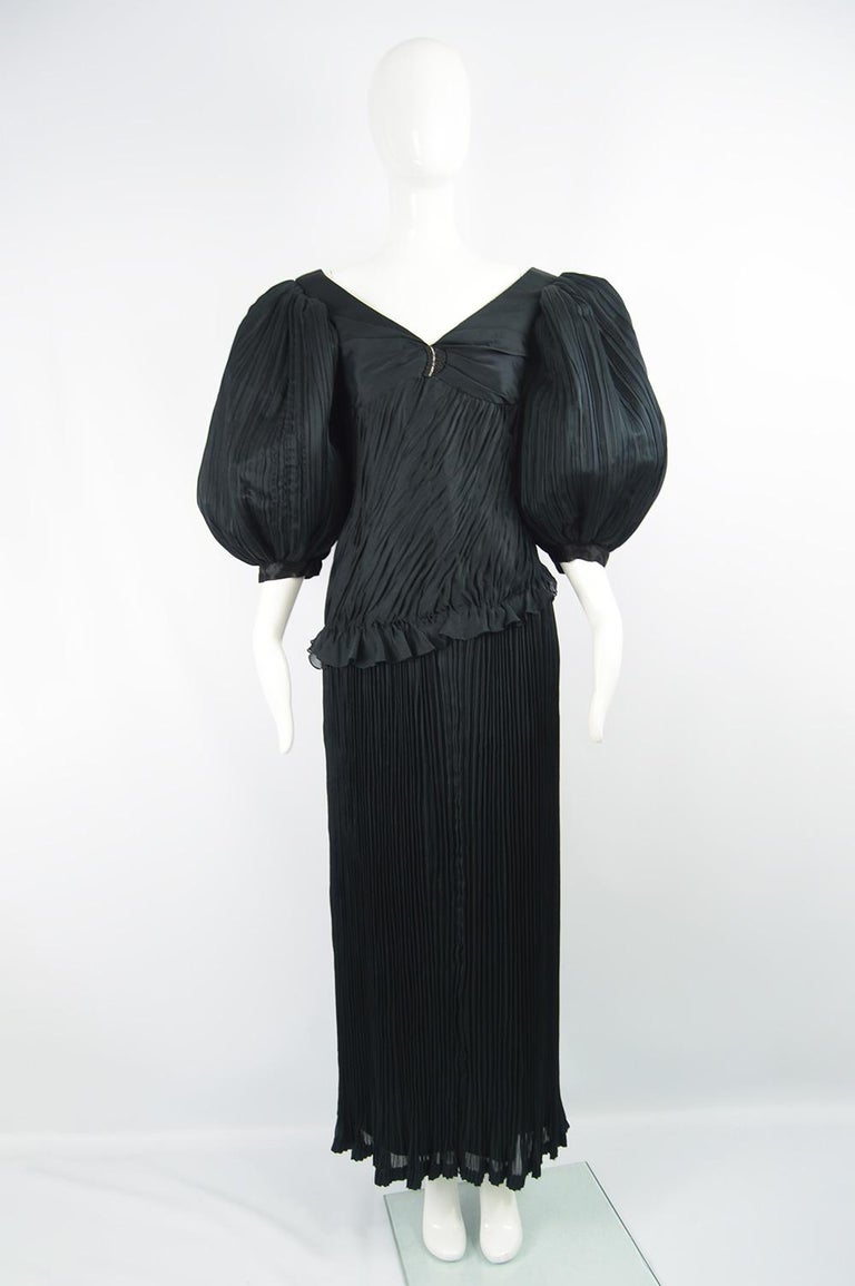 Emanuel Ungaro Haute Couture Black Fortuny Pleat Silk Huge Balloon ...