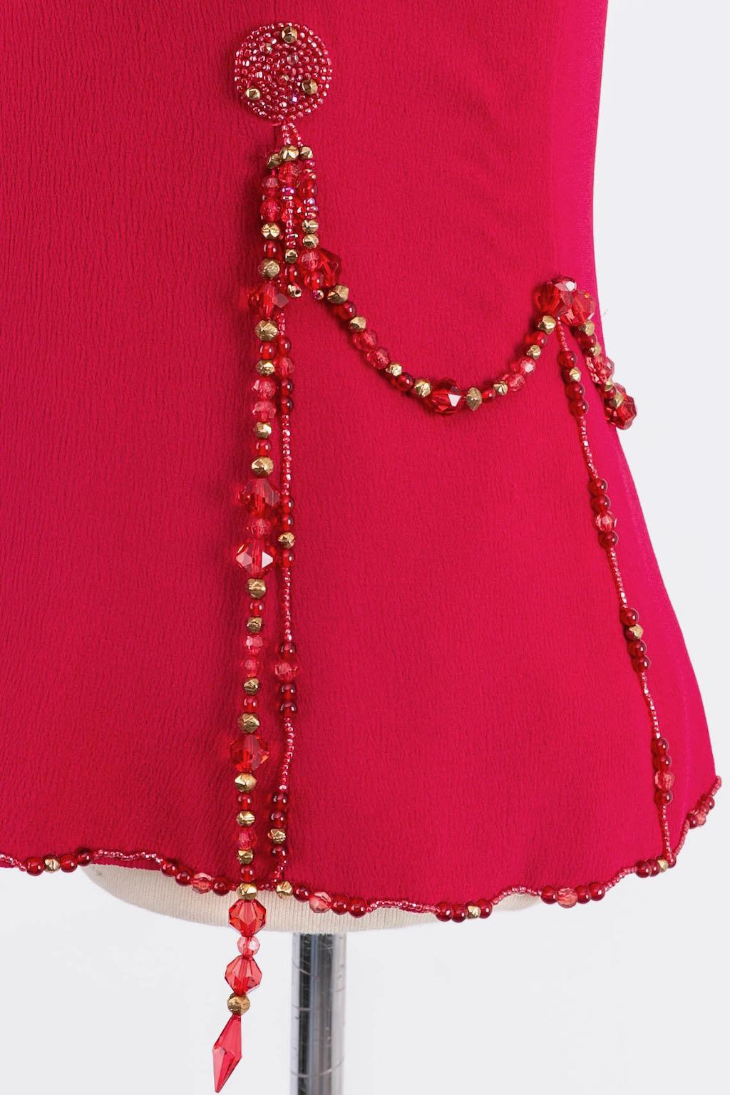 Emanuel Ungaro Haute Couture Rosa Seiden-Chiffon-Set aus Seide im Angebot 9
