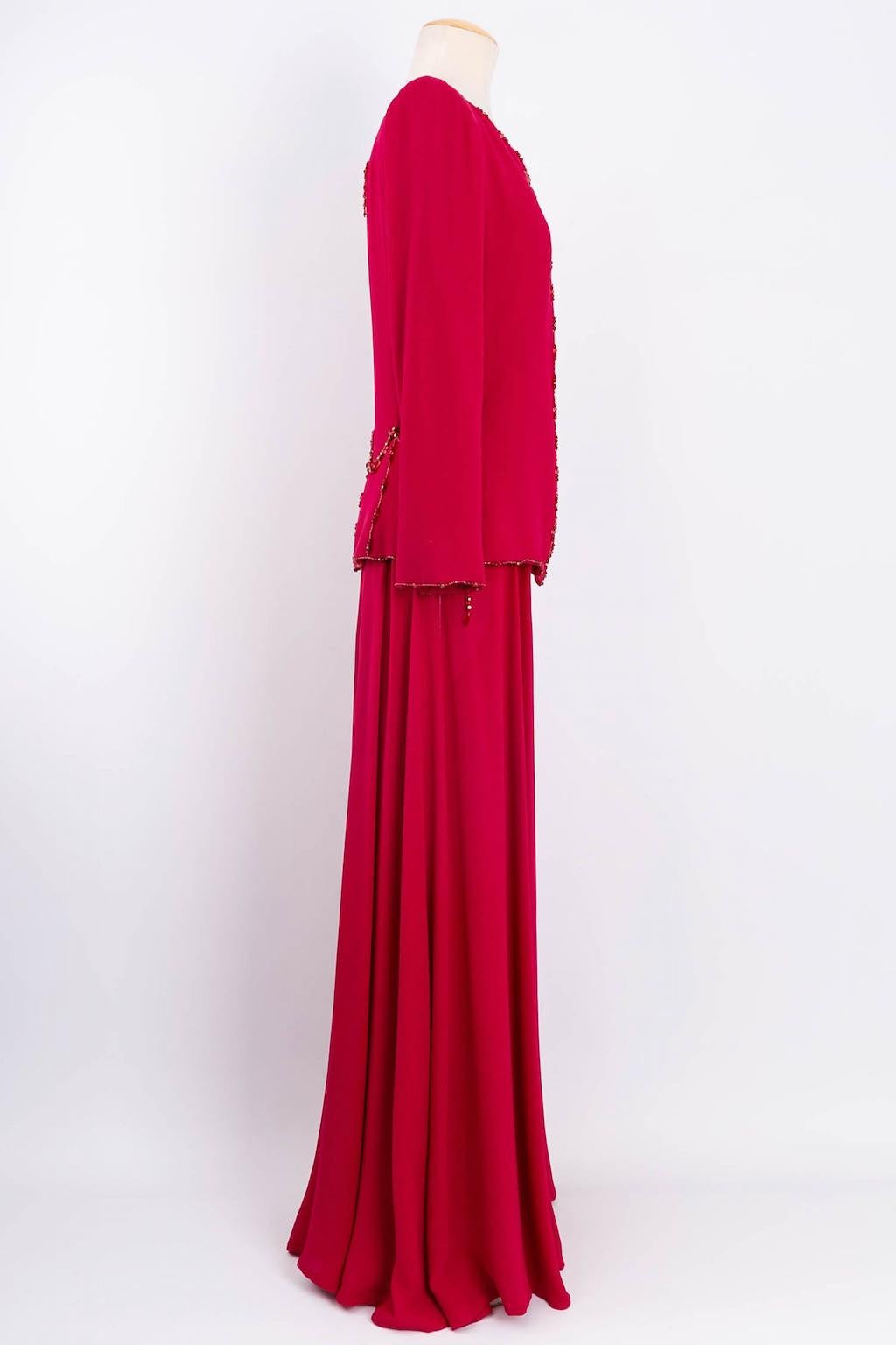 Emanuel Ungaro Haute Couture Rosa Seiden-Chiffon-Set aus Seide Damen im Angebot