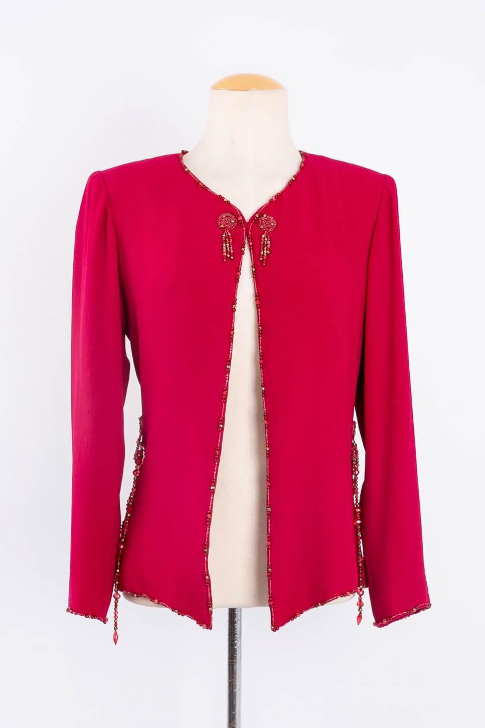 Emanuel Ungaro Haute Couture Rosa Seiden-Chiffon-Set aus Seide im Angebot 2
