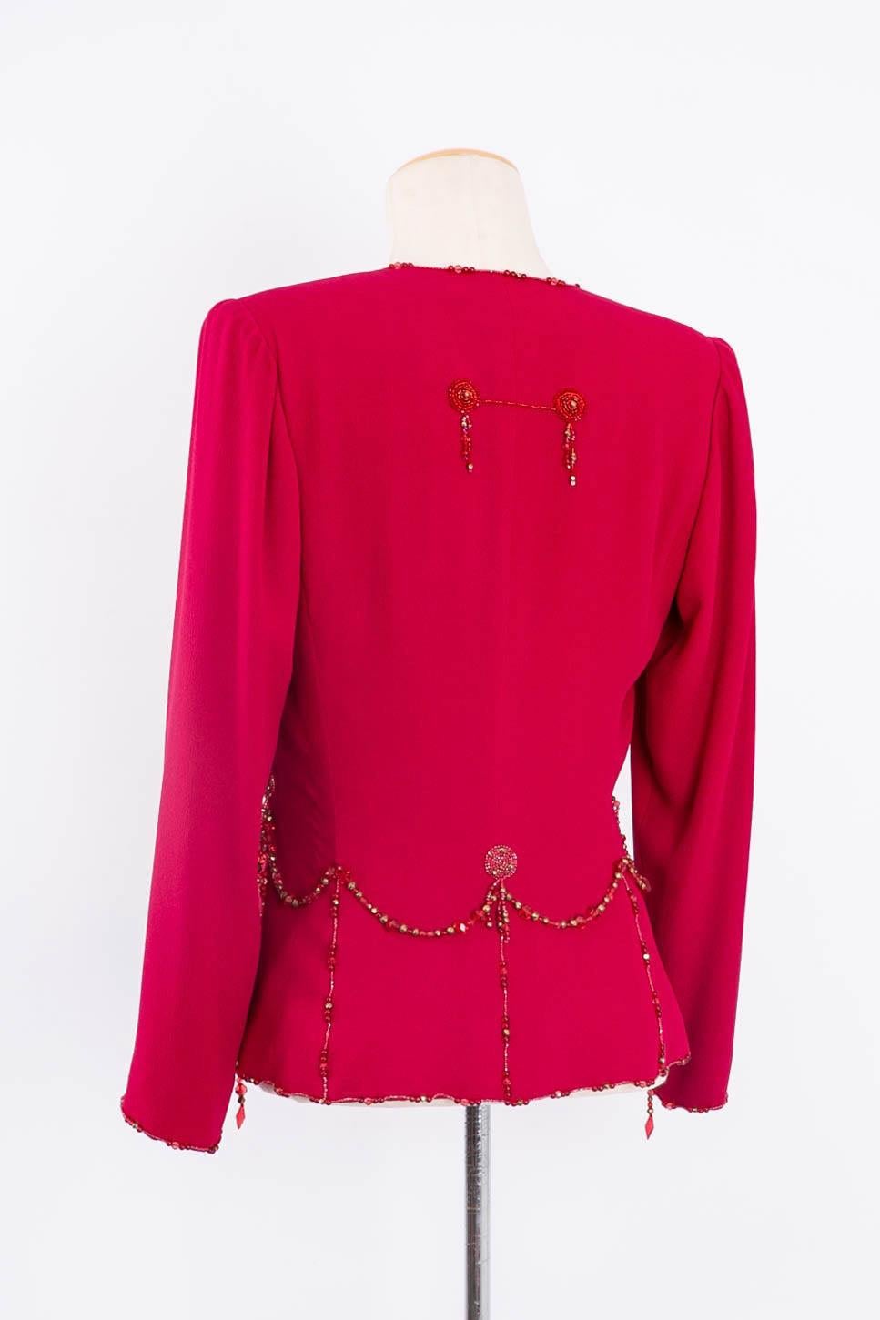 Emanuel Ungaro Haute Couture Rosa Seiden-Chiffon-Set aus Seide im Angebot 3
