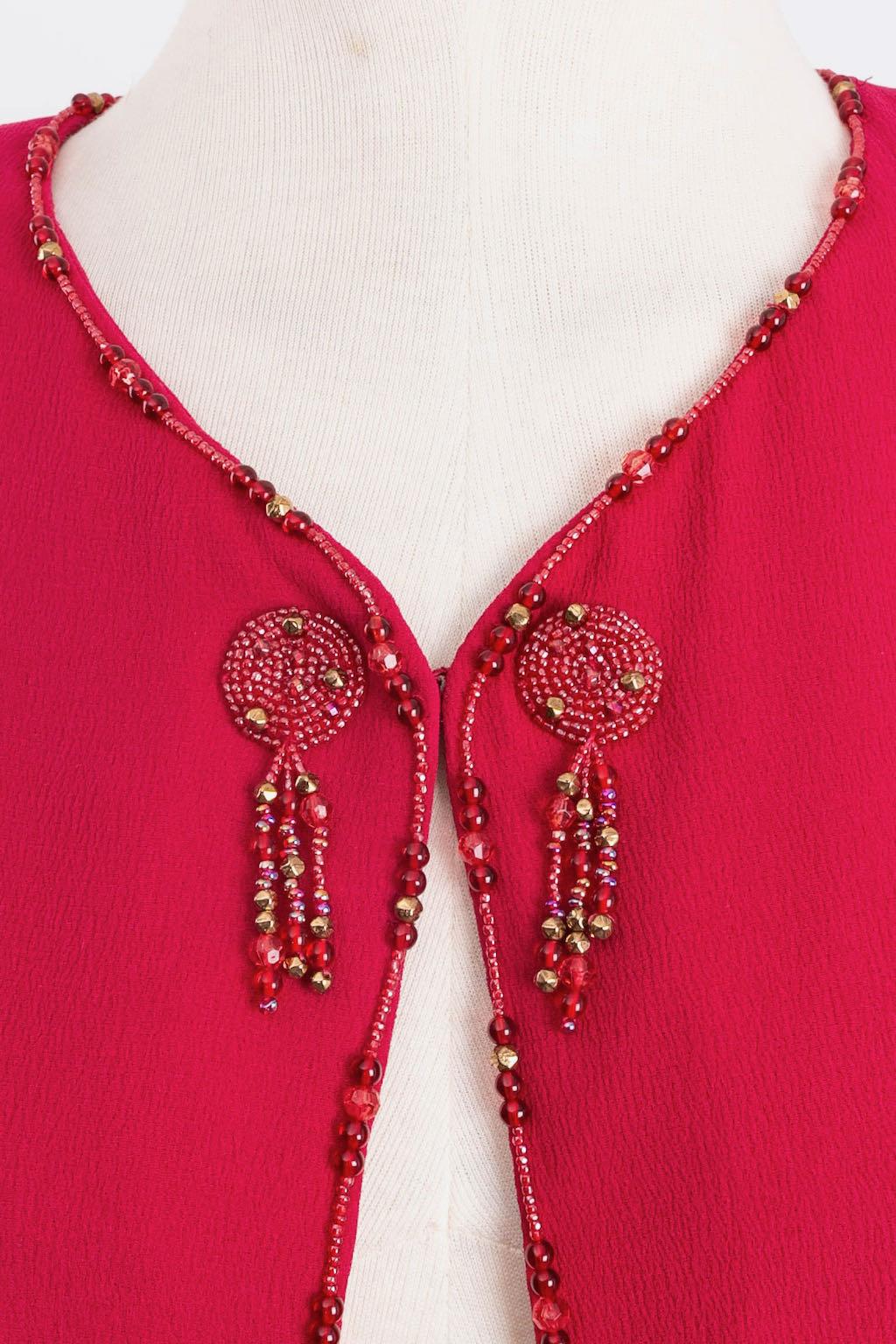 Emanuel Ungaro Haute Couture Pink Silk Chiffon Set For Sale 4