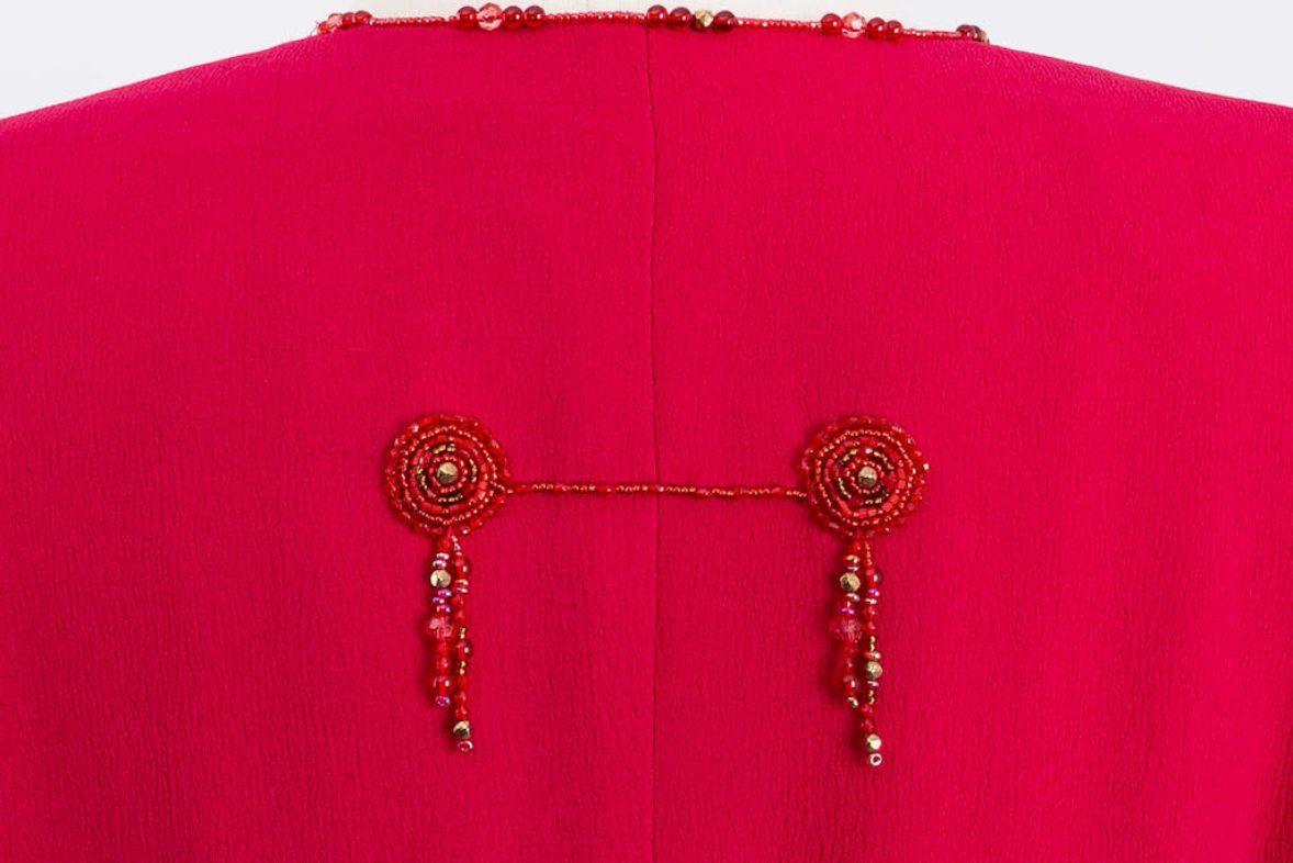 Emanuel Ungaro Haute Couture Rosa Seiden-Chiffon-Set aus Seide im Angebot 5