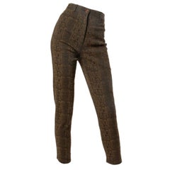 Emanuel Ungaro High Waisted Vintage Snakeskin Print Pants, 1990s