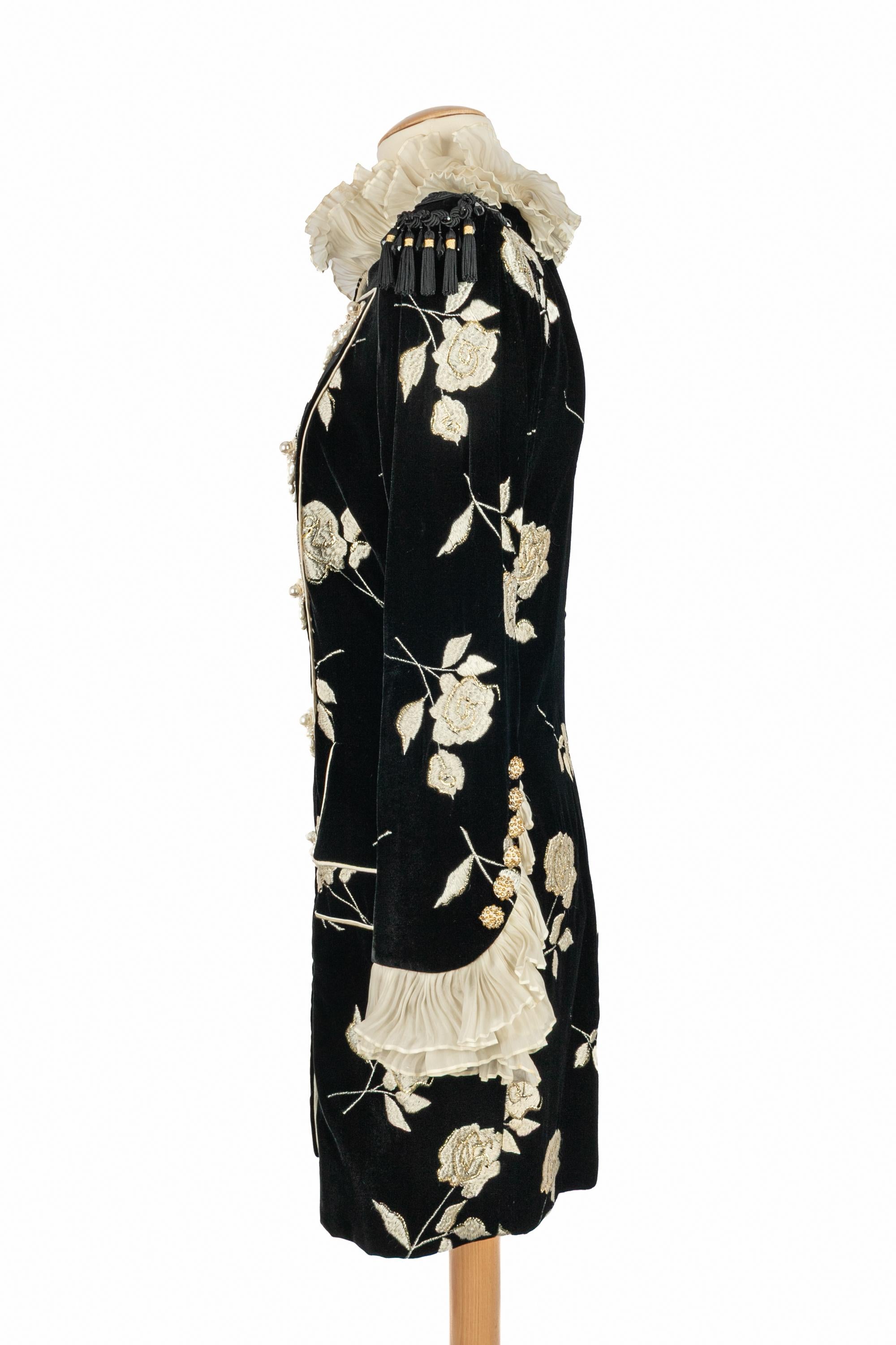 Black Emanuel Ungaro jacket Haute Couture Winter 1992 For Sale