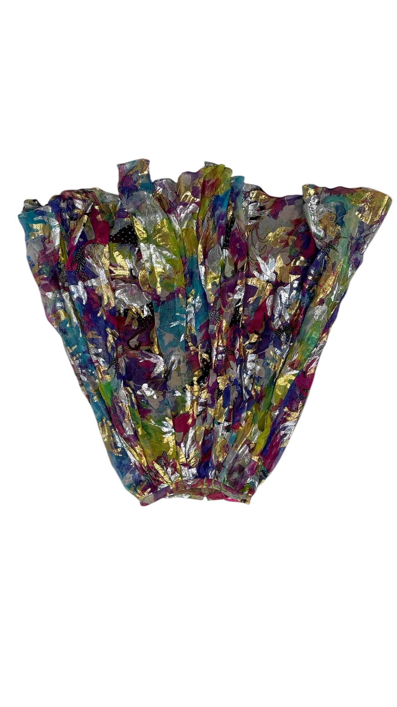 Emanuel Ungaro Metallic Abstract Floral Maxi Skirt - We pay for import duty! in vendita 5