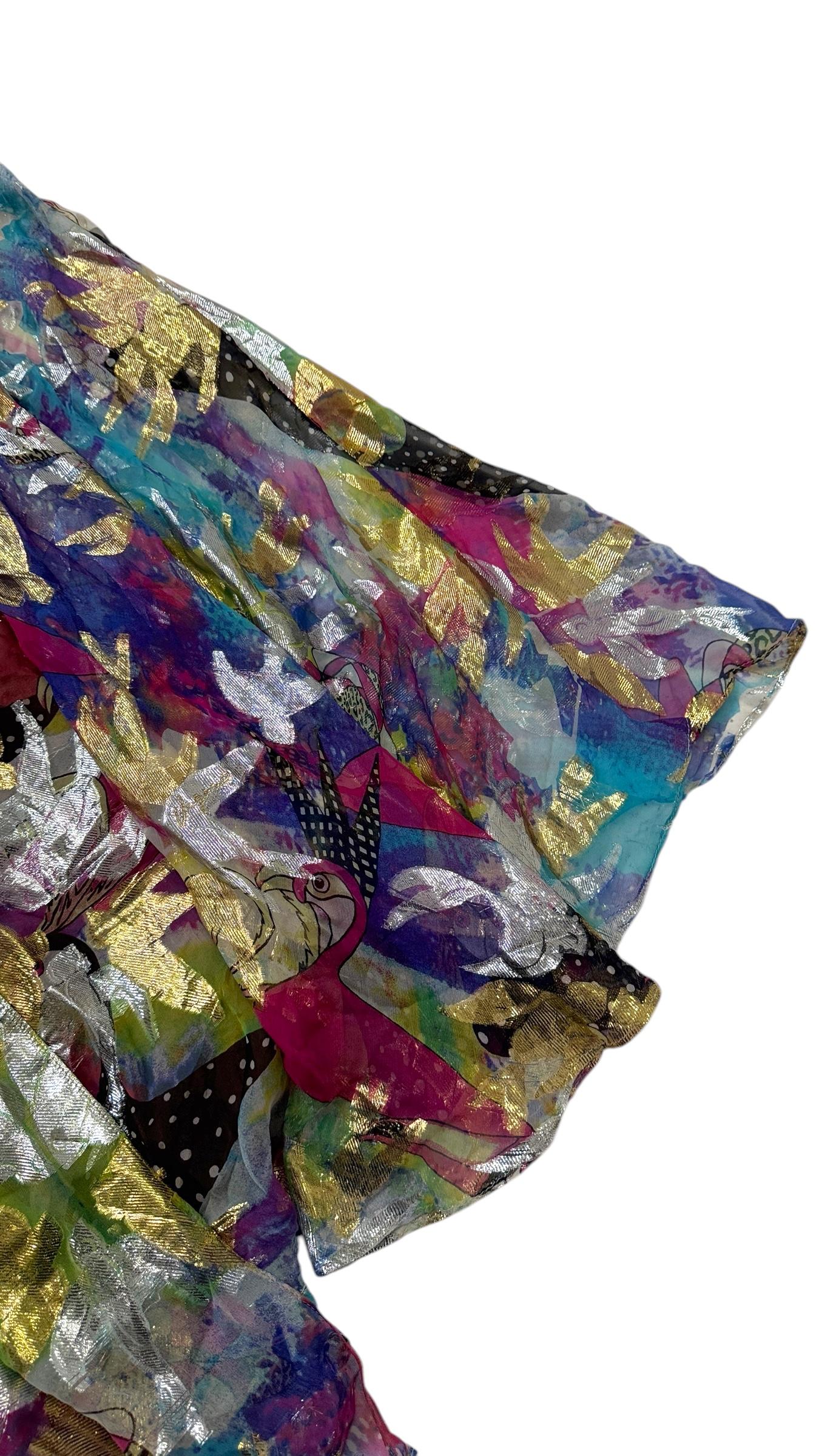 Emanuel Ungaro Metallic Abstract Floral Maxi Skirt - We pay for import duty! in vendita 6