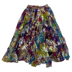 Emanuel Ungaro Metallic Abstract Floral Maxi Skirt - We pay for import duty!