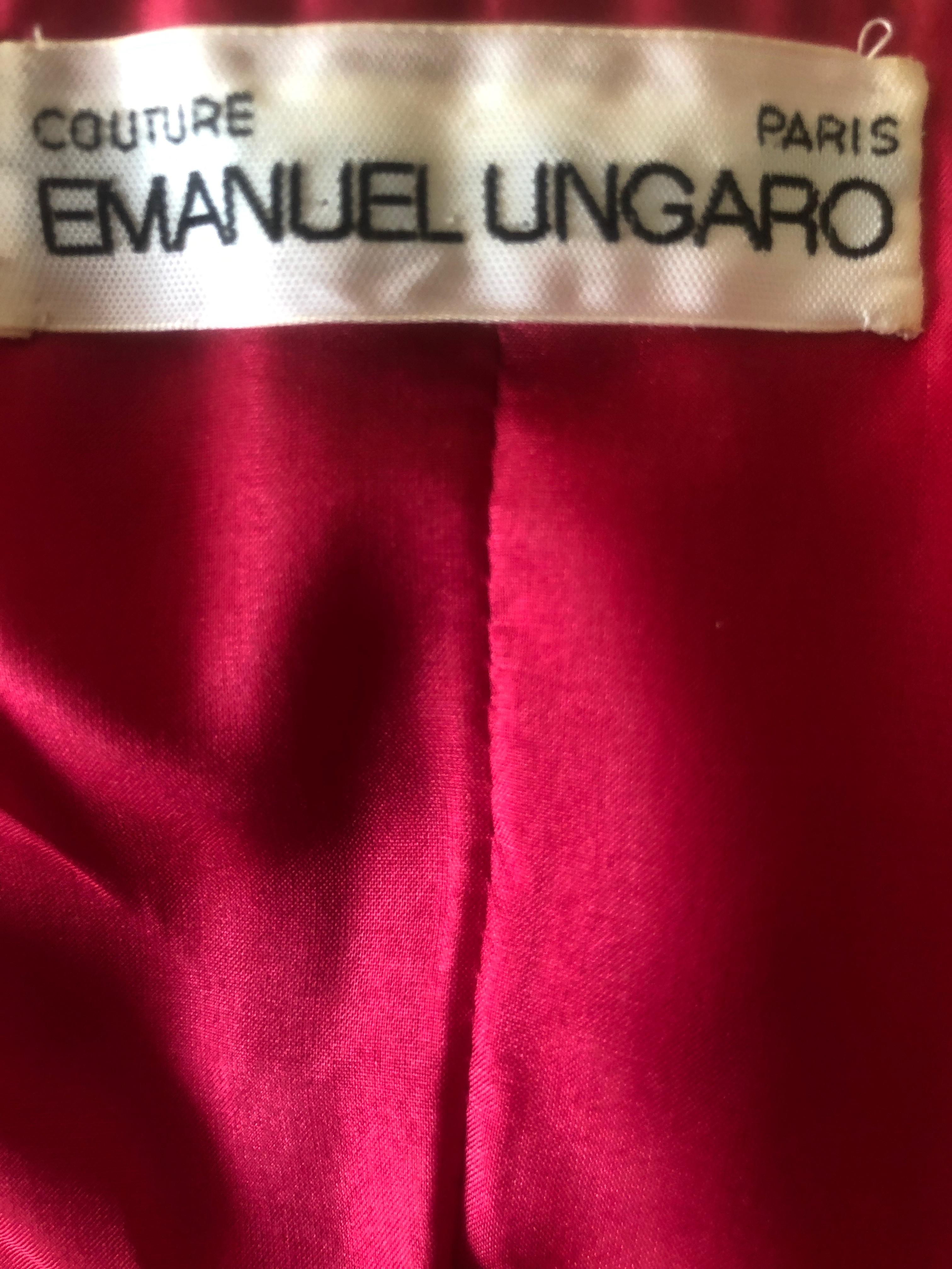 Emanuel Ungaro Numbered Haute Couture Fall 1984 Red  Strapless Evening Dress In Excellent Condition In Cloverdale, CA