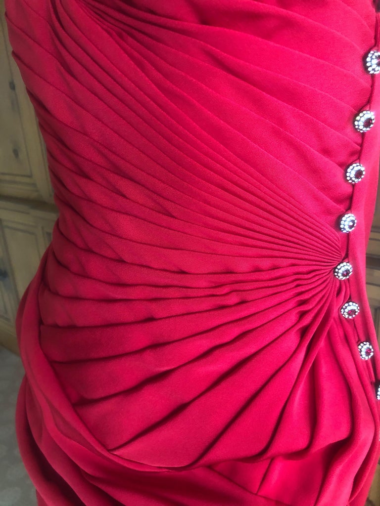Fall 1989 Emanuel Ungaro Haute Couture Runway Silver Strapless Mini Dress