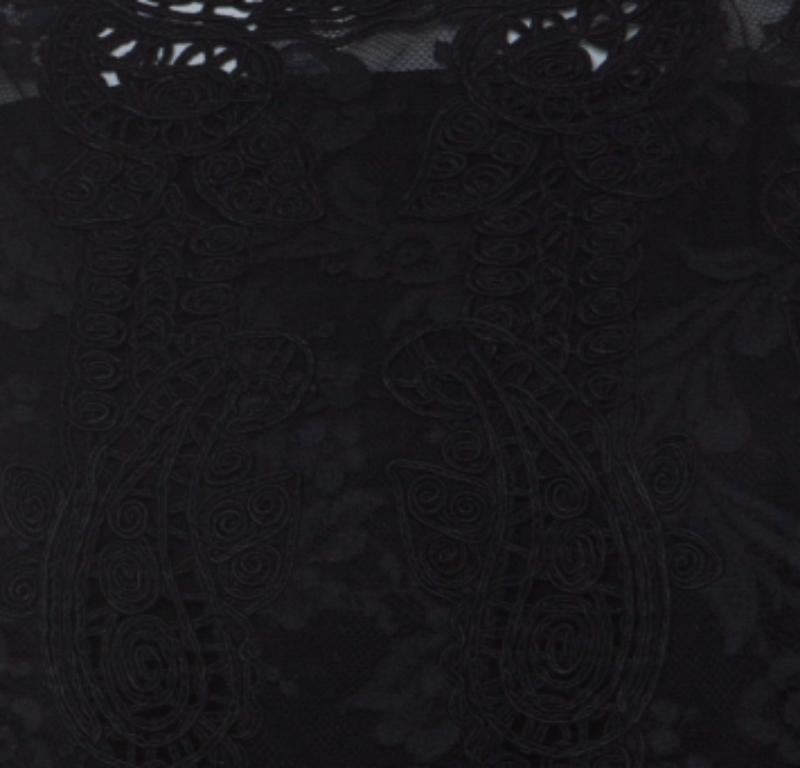 Donna Emanuel Ungaro Ombre De La Nuit Vintage, camicetta senza maniche in pizzo nero M. in vendita