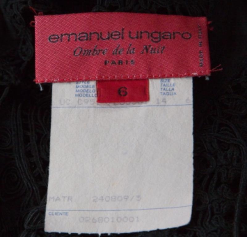 Emanuel Ungaro Ombre De La Nuit Vintage, camicetta senza maniche in pizzo nero M. in vendita 1