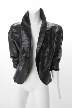 Emanuel Ungaro Parallele Paris Crocodile Embossed Leather Jacket, c. 1980s.