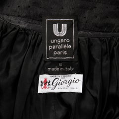 Emanuel Ungaro Parallele Paris Vintage Black Textured Silk Maxi Skirt, 1970s