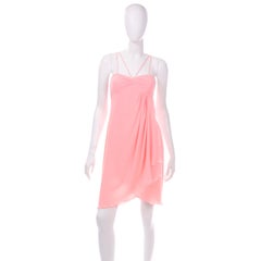 Emanuel Ungaro Parallele Pink Silk Chiffon Vintage Cocktail Evening Dress