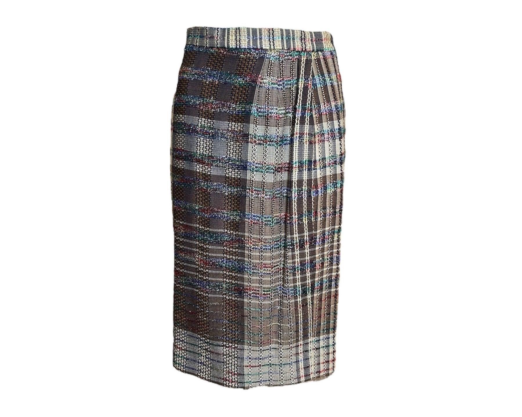 Emanuel Ungaro Conjunto de traje de hilo paralelepípedo arco iris, años 90 Gris en venta