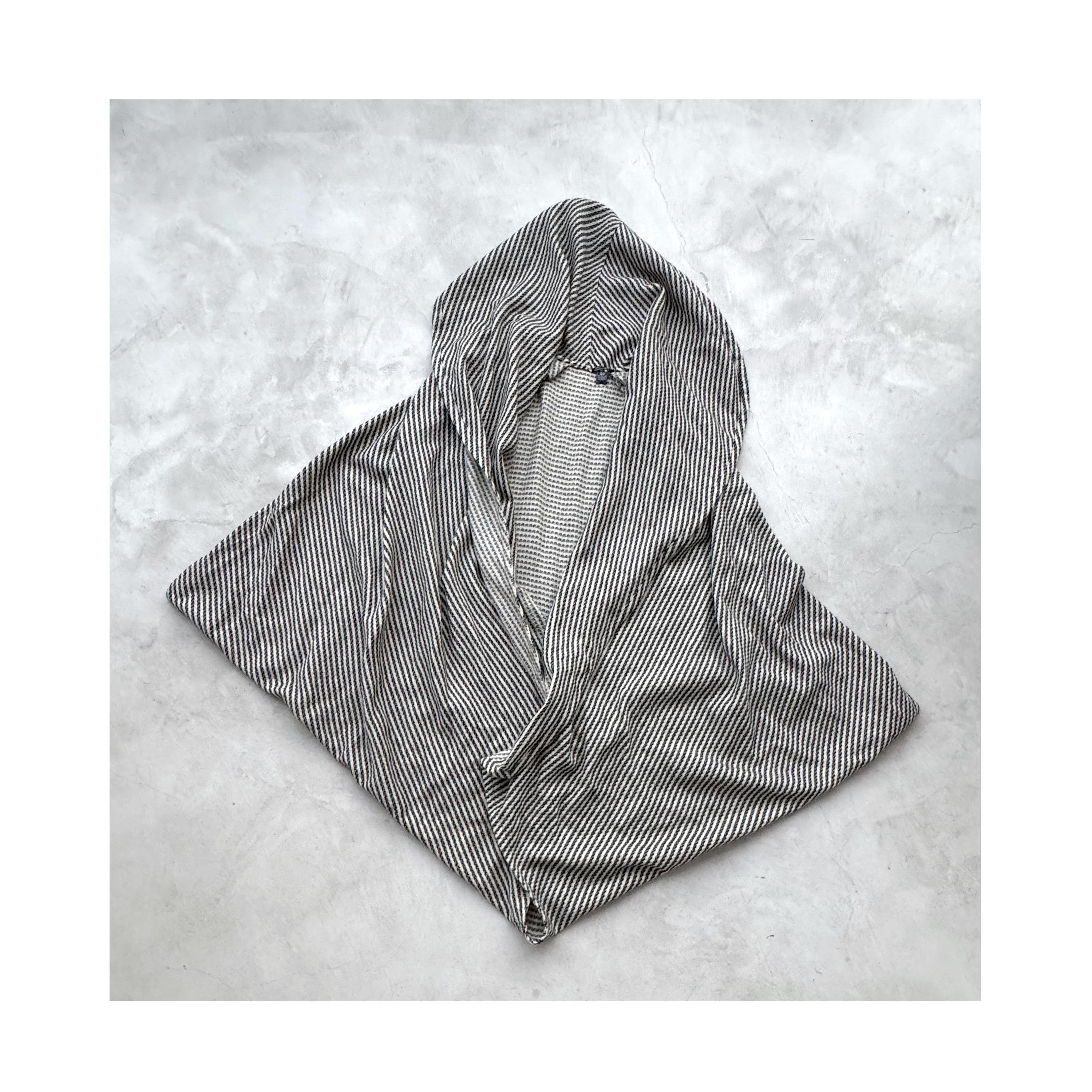 Emanuel Ungaro Paralléle Vintage 80s Black & White Wool Cotton Mix Cocoon Coat For Sale 8